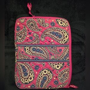 Vera Bradley Portfolio Laptop Tablet Sleeve Zip Cover Case Bag Pink Paisley